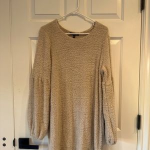 Teddy material ballon sleeved mini